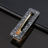 Women's Acetate Geometric Side Hair Clip With Marble Pattern And Electroplated Finish