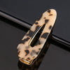 Women's Acetate Geometric Side Hair Clip With Marble Pattern And Electroplated Finish
