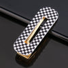 Women's Acetate Geometric Side Hair Clip With Marble Pattern And Electroplated Finish