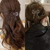 Women's Acetic Acid Hair Grab Clip With Red Plaid And Leopard Print Baking Paint Process
