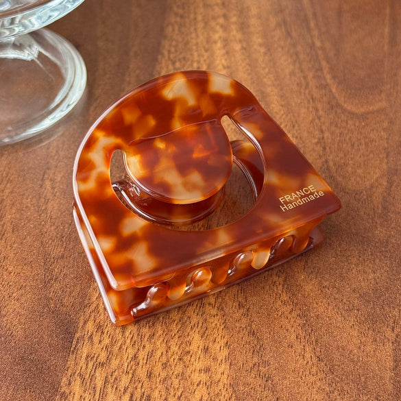 Women's Acetic Acid Hollow Halfround Light Luxury Style Printed Hair Clip