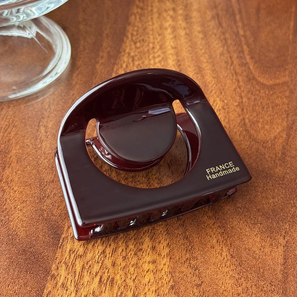 Women's Acetic Acid Hollow Halfround Light Luxury Style Printed Hair Clip