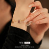 Women's Acrylic Bracelet With Zirconia And Flower Shape Highend Style