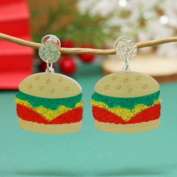 Women's Acrylic Earrings With Cartoon Character And Geometric Patterns For Festival