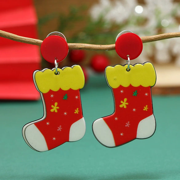 Women's Acrylic Earrings With Cartoon Character And Geometric Patterns For Festival