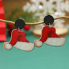 Women's Acrylic Earrings With Cartoon Character And Geometric Patterns For Festival