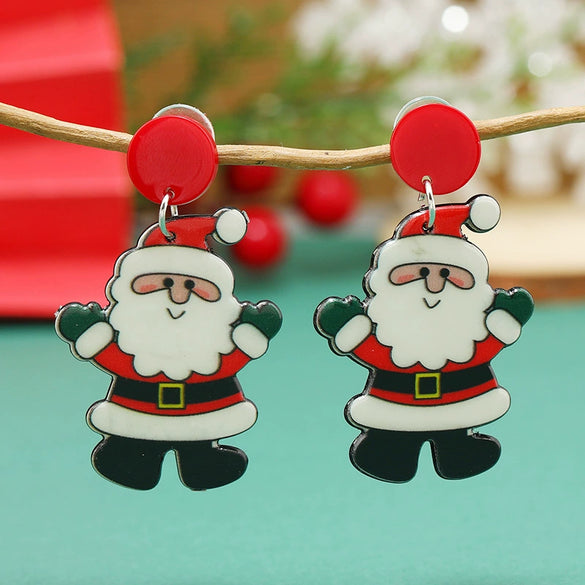 Women's Acrylic Earrings With Cartoon Character And Geometric Patterns For Festival