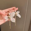 Women's Acrylic Flower And Feather Tassel Earrings Geometric Electroplated Statement Dangle Earrings Street Fashion Jewelry