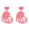 Women's Acrylic Geometric And Heart Shape Dripping Oil Earrings