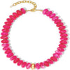 Women's Acrylic Geometric Bead Necklace With Stainless Steel Pendant Ball Chain And Handmade Beading Adjustable Choker