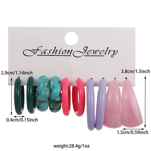 Women's Acrylic Geometric Cshaped Handmade Earrings