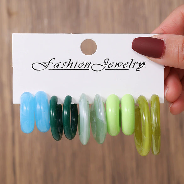 Women's Acrylic Geometric Cshaped Handmade Earrings