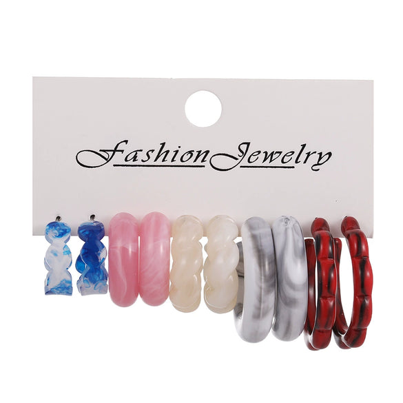 Women's Acrylic Geometric Cshaped Handmade Earrings