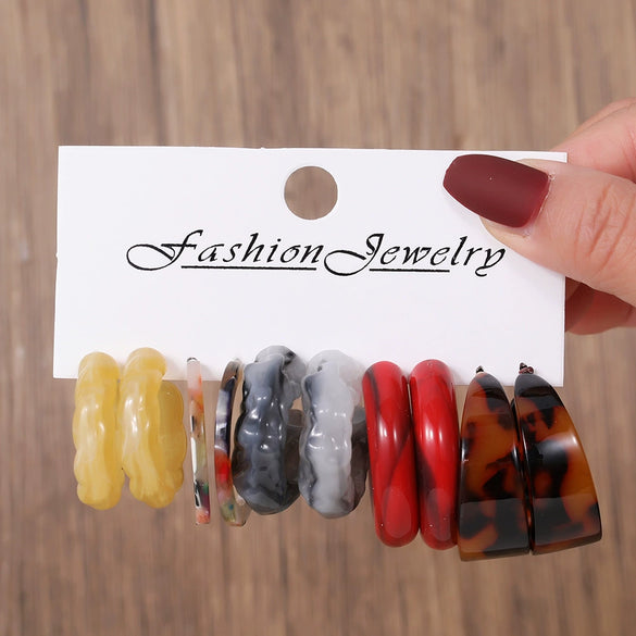 Women's Acrylic Geometric Cshaped Handmade Earrings