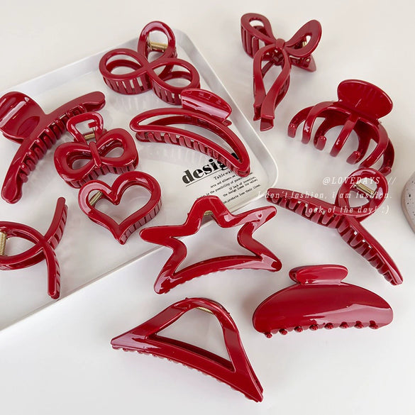 Women's Acrylic Geometric Grabber Hairpin Baking Varnish Hair Accessories