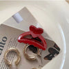 Women's Acrylic Hairpin Small Grab Clip Angora Red Paint Design Headwear
