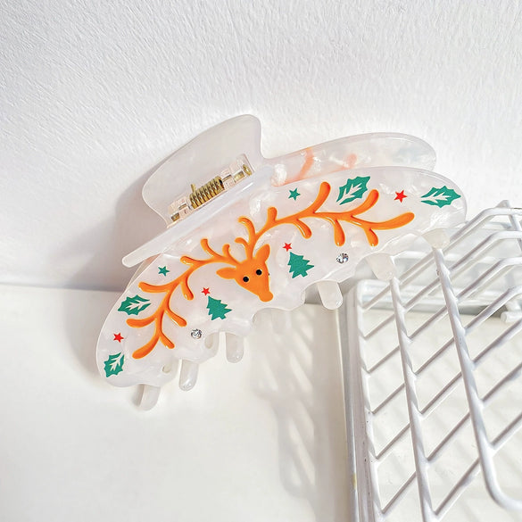 Women's Acrylic Handmade Cartoon Gingerbread Man Hair Shark Clip Hair Accessories