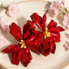 Women's Acrylic Large Flower Earrings With Plated Finish Simple Artistic Floral Statement Earrings