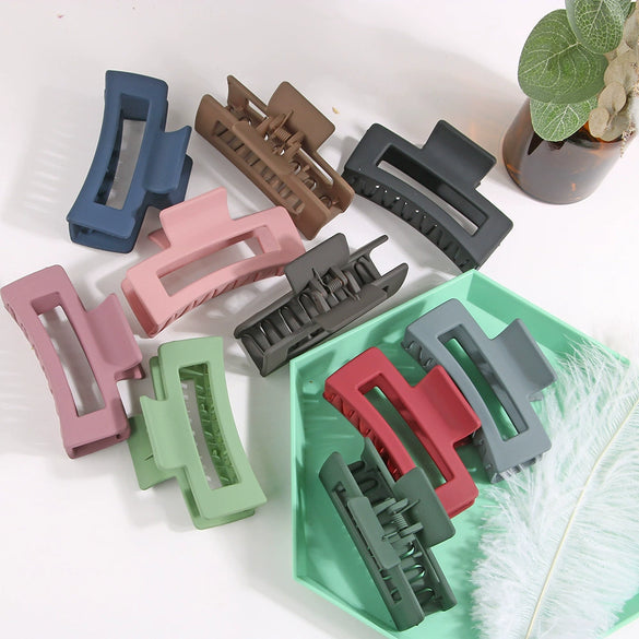 Women's Acrylic Rectangular Baking Paint Hair Clip