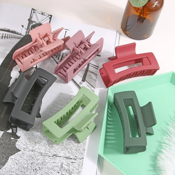 Women's Acrylic Rectangular Baking Paint Hair Clip