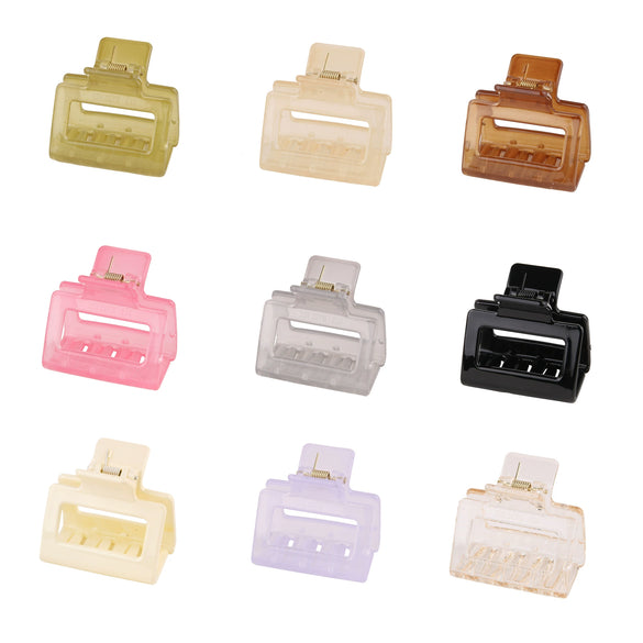 Women's Acrylic Rectangular Hairpin Claw Clip With Geometric Style And Baking Paint Treatment