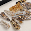Women's Acrylic Square Side Clip Handmade Simple Leopard Style Hair Accessories