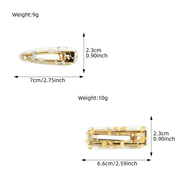 Women's Acrylic Square Side Clip Handmade Simple Leopard Style Hair Accessories