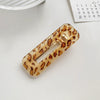 Women's Acrylic Square Side Clip Handmade Simple Leopard Style Hair Accessories
