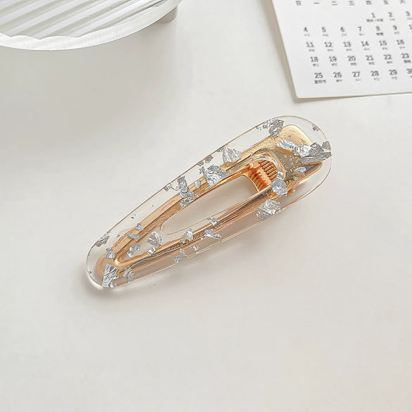Women's Acrylic Square Side Clip Handmade Simple Leopard Style Hair Accessories