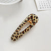 Women's Acrylic Square Side Clip Handmade Simple Leopard Style Hair Accessories