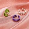 Women's Adjustable Alloy Open Chain Ring Geometric Simple Finger Ring With Electroplated Finish