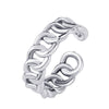 Women's Adjustable Alloy Open Chain Ring Geometric Simple Finger Ring With Electroplated Finish