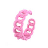 Women's Adjustable Alloy Open Chain Ring Geometric Simple Finger Ring With Electroplated Finish