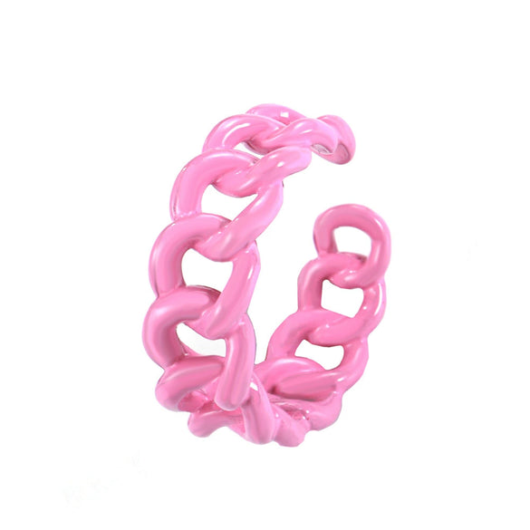 Women's Adjustable Alloy Open Chain Ring Geometric Simple Finger Ring With Electroplated Finish