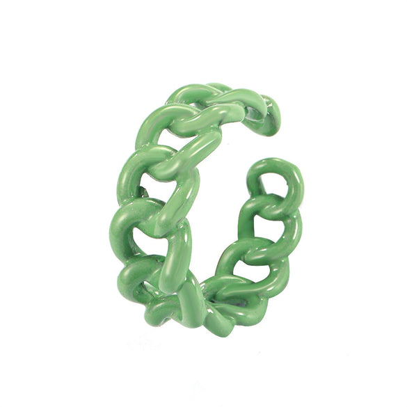 Women's Adjustable Alloy Open Chain Ring Geometric Simple Finger Ring With Electroplated Finish