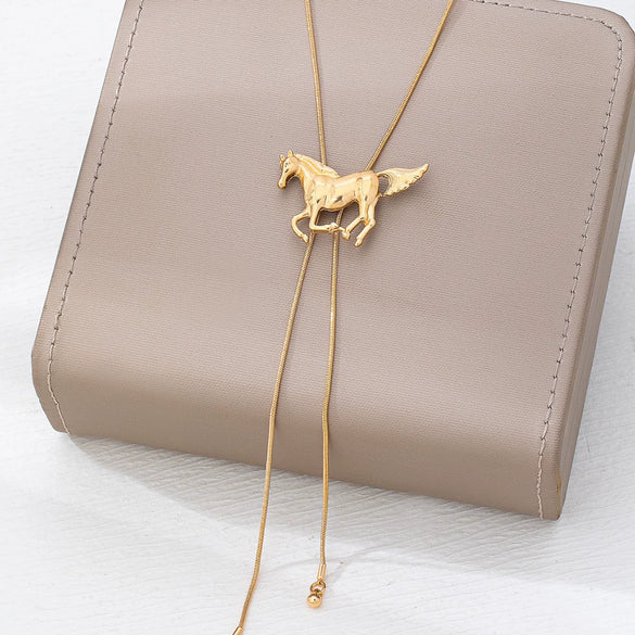 Women's Adjustable Alloy Snake Chain Necklace With Animal Zodiac Pendant And Electroplated Medievalinspired Design