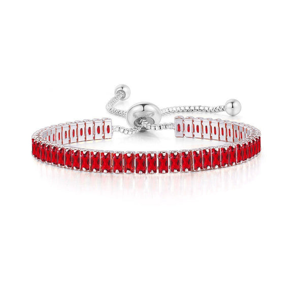 Women's Adjustable Birthstone Bracelet Zircon Geometric Fashion Jewelry Accessories