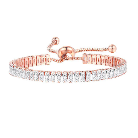 Women's Adjustable Birthstone Bracelet Zircon Geometric Fashion Jewelry Accessories