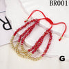 Women's Adjustable Braided Crystal Glass Beaded Bracelet Geometric Ins Style Fashion Bracelet