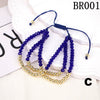 Women's Adjustable Braided Crystal Glass Beaded Bracelet Geometric Ins Style Fashion Bracelet