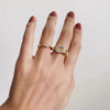 Women's Adjustable Brass Fashion Ring With Soft Chain And Rhinestone Belt Buckle Design