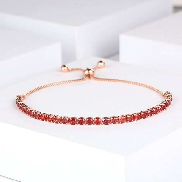Women's Adjustable Color Zircon Geometric Style Highend Temperament Nonfading Crystal Bracelet For Women