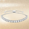 Women's Adjustable Copper Bracelet With Zircon Inlay And Letter Text Design Simple Elegant Jewelry