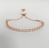 Women's Adjustable Copper Bracelet With Zircon Inlay And Letter Text Design Simple Elegant Jewelry