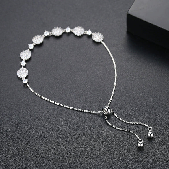 Women's Adjustable Copper Bracelet With Zircon Inlay Geometric Design And Electroplated Finish Wholesale Jewelry