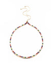 Women's Adjustable Copper Collar Necklace With Geometric Zircon Pendant Simple Natural Style Bamboo Chain Statement Jewelry