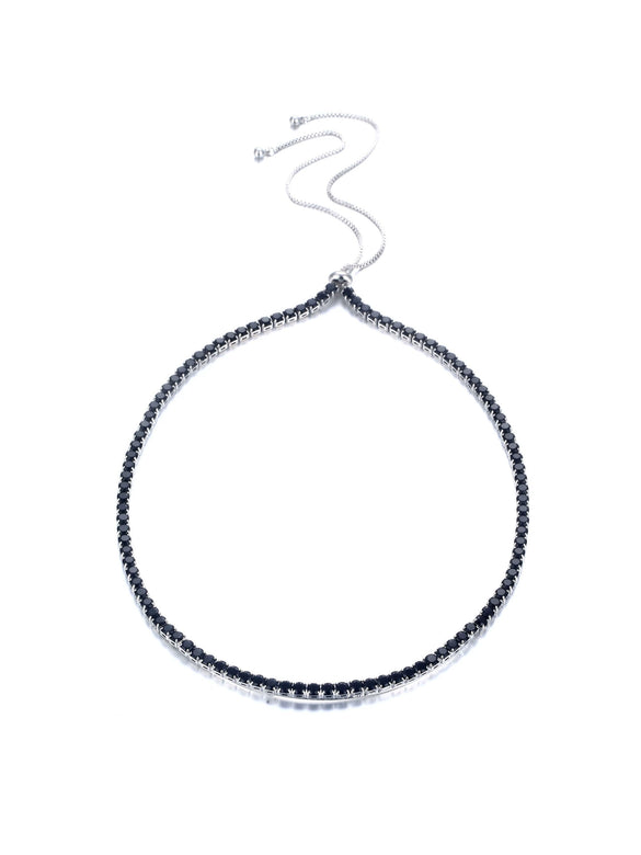 Women's Adjustable Copper Collar Necklace With Geometric Zircon Pendant Simple Natural Style Bamboo Chain Statement Jewelry