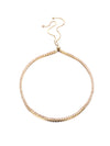 Women's Adjustable Copper Collar Necklace With Geometric Zircon Pendant Simple Natural Style Bamboo Chain Statement Jewelry