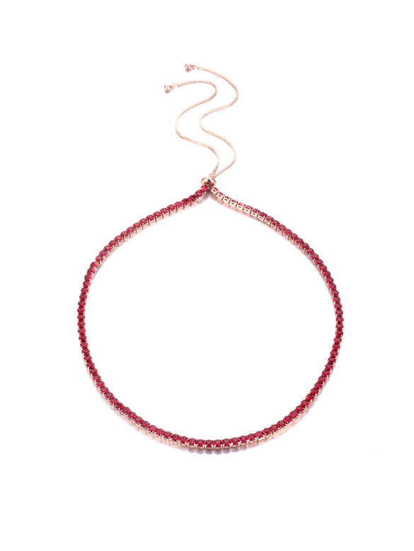 Women's Adjustable Copper Collar Necklace With Geometric Zircon Pendant Simple Natural Style Bamboo Chain Statement Jewelry