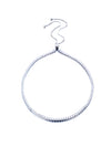 Women's Adjustable Copper Collar Necklace With Geometric Zircon Pendant Simple Natural Style Bamboo Chain Statement Jewelry
